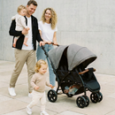 INFANS Double Stroller, Foldable Baby Tandem Stroller with Djustable Backrest Canopy Footrest