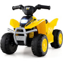 Licensed Caterpillar Kids ATV by OLAKIDS, 6V 4 Wheeler Battery Powered Motorized Quad with LED Headlight Horn for Boys Girls Ages 1.5-3