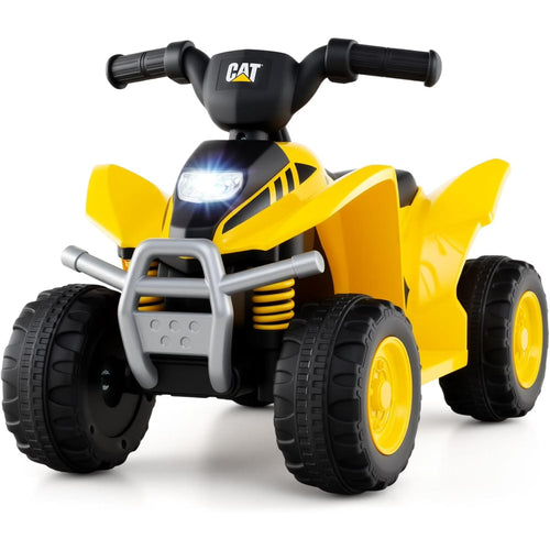 Licensed Caterpillar Kids ATV by OLAKIDS, 6V 4 Wheeler Battery Powered Motorized Quad with LED Headlight Horn for Boys Girls Ages 1.5-3