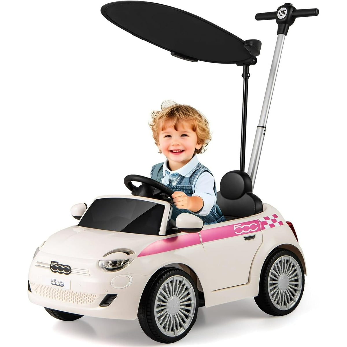Fait Ride On OLAKIDS Licensed Fiat 500 Ride on Push Car for Kids Toddlers 18 Month+