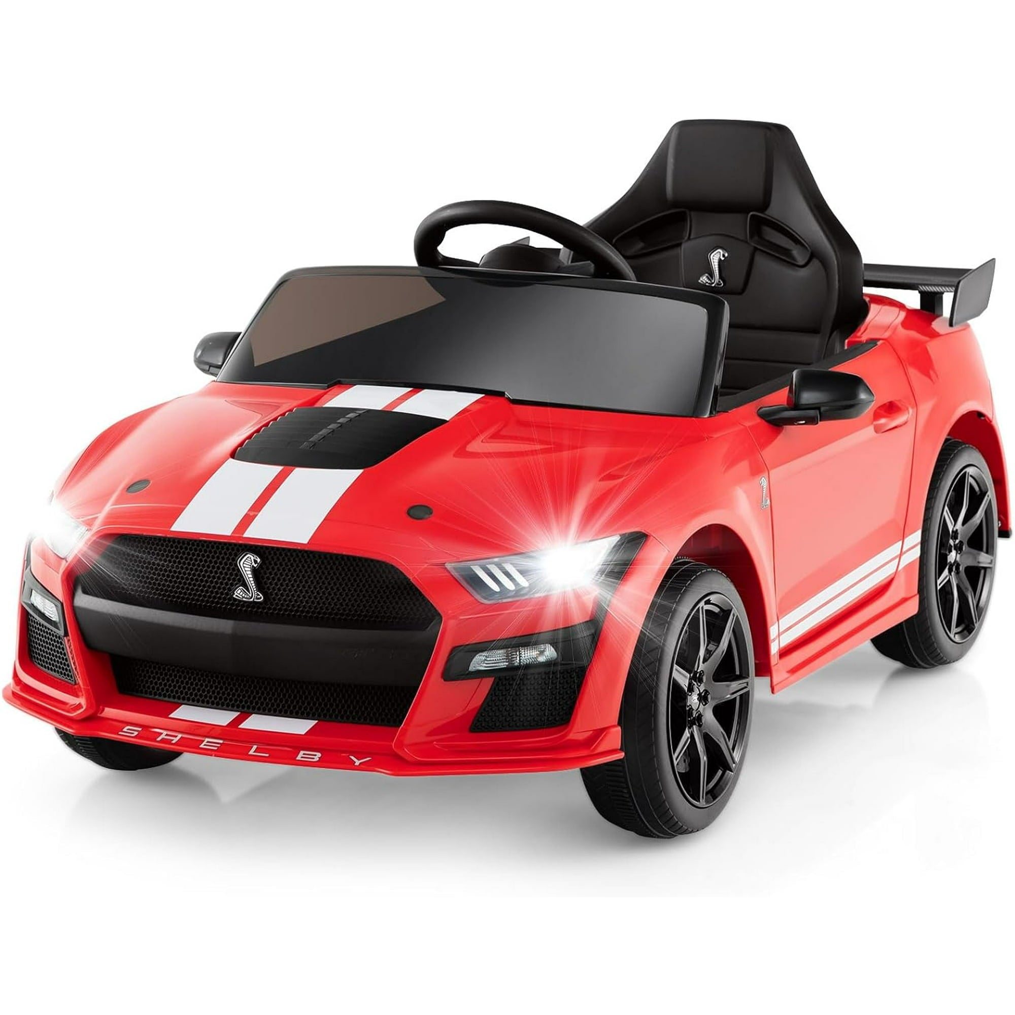 OLAKIDS Licensed Ford Mustang GT500 Ride on Car Battery Powered Electric Vehicle for Aged 3-8