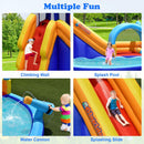 OLAKIDS 14FT Shark Inflatable Water Slide, Bouncy Castle with Splash Pool, Climbing Wall & Water Gun, Includes Carry Bag & Stakes