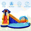 OLAKIDS 14FT Shark Inflatable Water Slide, Bouncy Castle with Splash Pool, Climbing Wall & Water Gun, Includes Carry Bag & Stakes