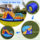 OLAKIDS 14FT Shark Inflatable Water Slide, Bouncy Castle with Splash Pool, Climbing Wall & Water Gun, Includes Carry Bag & Stakes