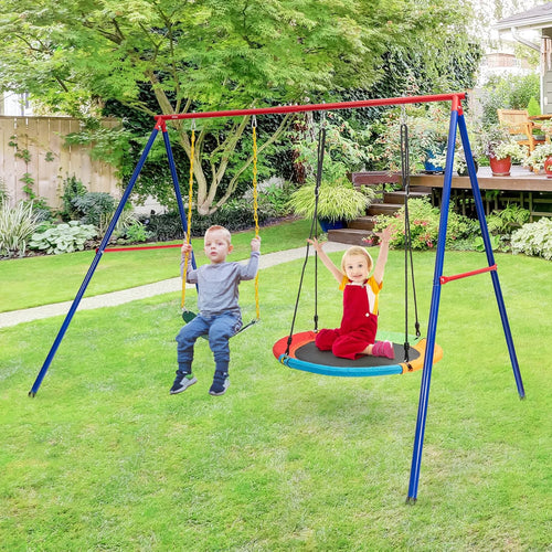 OLAKIDS Swing Stand, 550 lbs Heavy Duty Metal Swing Frame, Extra Large A-Frame Swing Stand for Kids and Adult