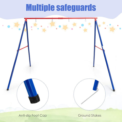 OLAKIDS Swing Stand, 550 lbs Heavy Duty Metal Swing Frame, Extra Large A-Frame Swing Stand for Kids and Adult
