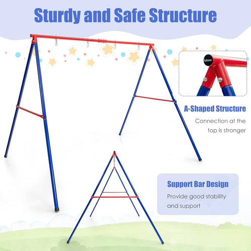 OLAKIDS Swing Stand, 550 lbs Heavy Duty Metal Swing Frame, Extra Large A-Frame Swing Stand for Kids and Adult