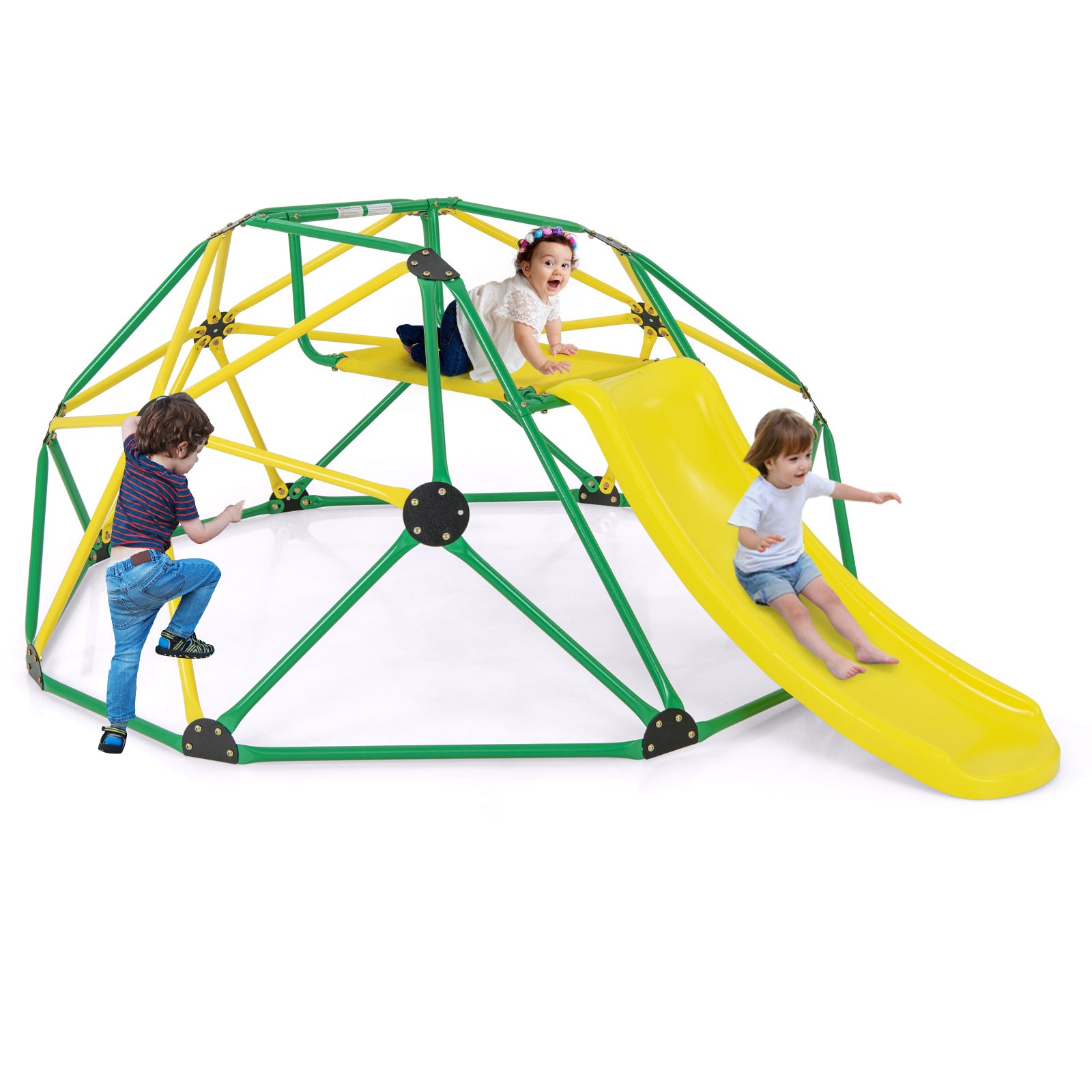 Olakids Climbing Dome with Slide Climb Structure Backyard Playground Center Equipment for Toddlers