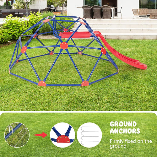 Olakids Climbing Dome with Slide Climb Structure Backyard Playground Center Equipment for Toddlers