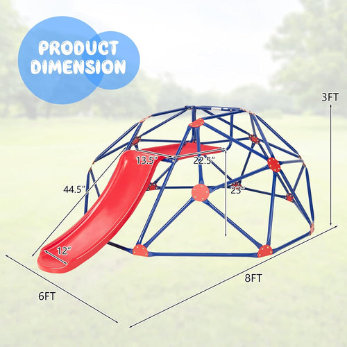 Olakids Climbing Dome with Slide Climb Structure Backyard Playground Center Equipment for Toddlers