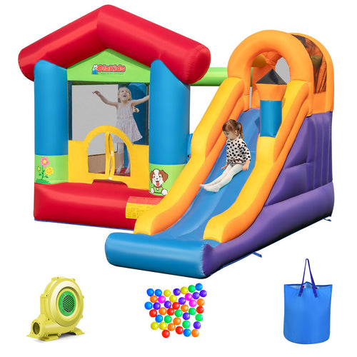 OLAKIDS Inflatable Bounce House, Kids Jumping Castle with 680W Blower 50PCS Ocean Balls Carry Bag Repair Patches