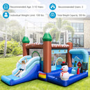 OLAKIDS Christmas Snowman Inflatable Bounce House, Jumping Castle with Slide, Ball Pit, Basketball Rim & Obstacle Course, 680W Blower & Carry Bag