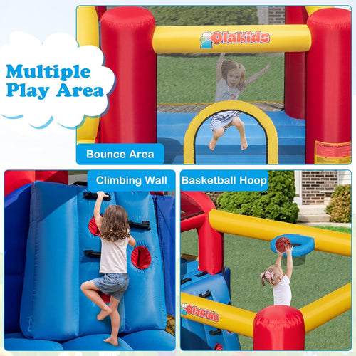OLAKIDS Inflatable Water Slide 8 in 1 Bounce House Water Park with 2 Slides Splash Pools (Without Blower)