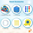 OLAKIDS Nautical Inflatable Water Slide, Bouncy Castle with Splash Pool, Climbing Wall & Water Gun, Includes Carry Bag, Repair Kit & Stakes