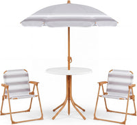 OLAKIDS  Toddler Outdoor Picnic Table Set with Umbrella Khaki
