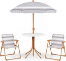 Olakids Kids Picnic Table, Outdoor Toddler Patio Furniture Set with 2 Folding Chairs Adjustable Foldable Umbrella for Garden Backyard Beach