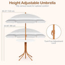 OLAKIDS  Toddler Outdoor Picnic Table Set with Umbrella Khaki