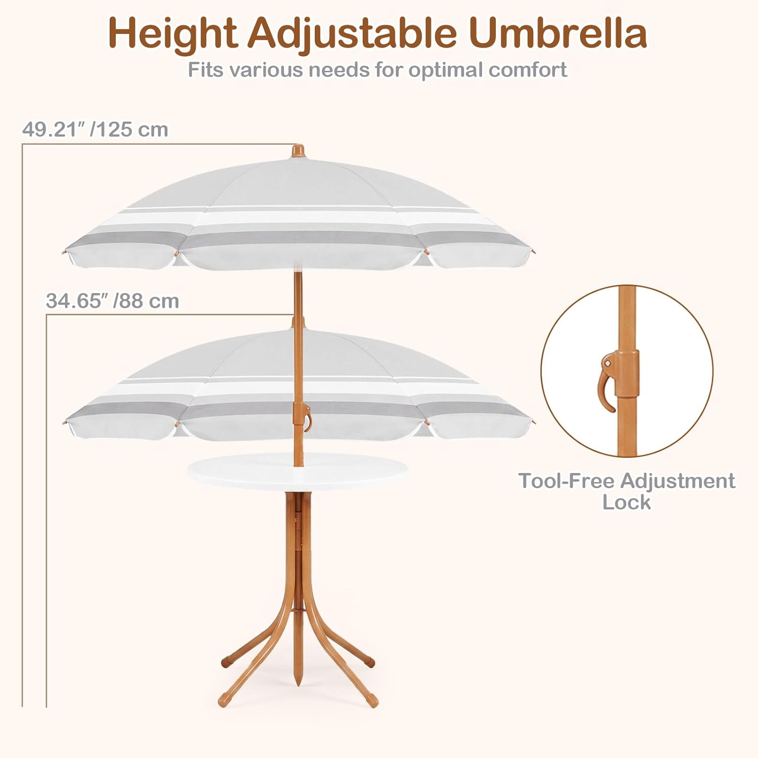 Olakids Kids Picnic Table, Outdoor Toddler Patio Furniture Set with 2 Folding Chairs Adjustable Foldable Umbrella for Garden Backyard Beach