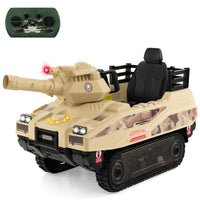 OLAKIDS 12V Ride on Car, Kids Electric Tank Battery Powered Army Tank Toy for Boys Girls