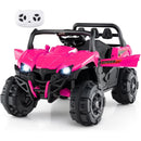 OLAKIDS 12V Ride on UTV, Battery Powered Off-Road Kids Electric Vehicles with Remote Control, Music, Horn, MP3, Lights, 3 Speeds, Soft Start, Ride on Truck for 3+ Boys Girls