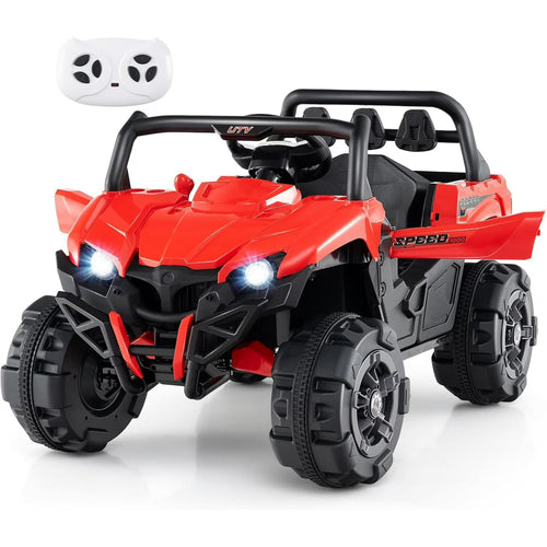 OLAKIDS 12V Ride on UTV, Battery Powered Off-Road Kids Electric Vehicles with Remote Control, Music, Horn, MP3, Lights, 3 Speeds, Soft Start, Ride on Truck for 3+ Boys Girls