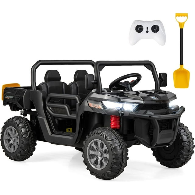 OLAKIDS 2 Seater Ride On UTV, 12V Kids Electric Vehicle Dump Truck