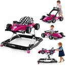 INFANS 4 in 1 Baby Walker, Foldable Toddler Activity Center with Adjustable Height, Removable Toy Tray, Push Walker