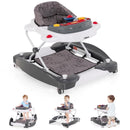 INFANS Baby Walker, 5 in 1 Behind Walker Learning Seated Rocker Bouncer with Removable Music Tray, Adjustable Height