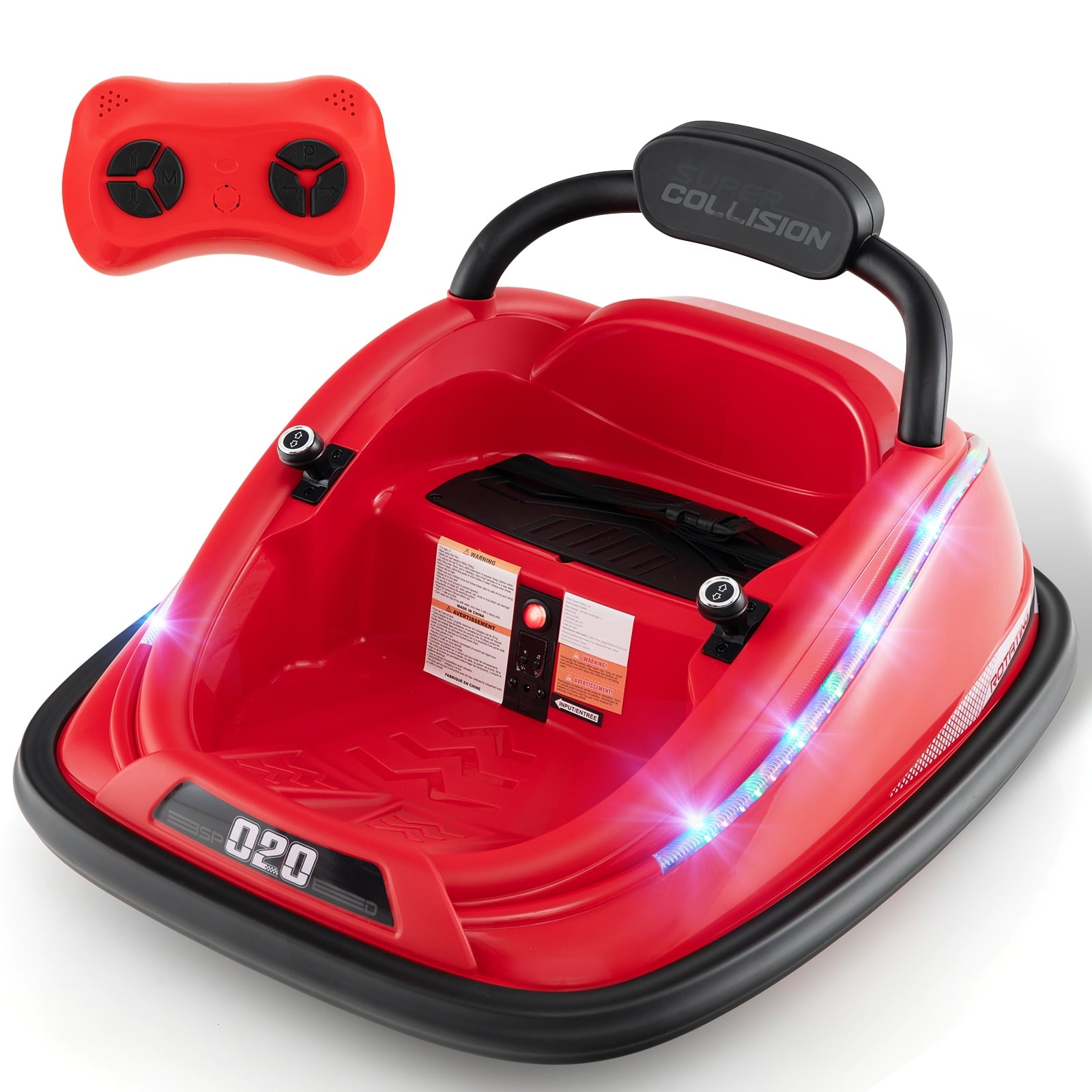 OLAKIDS Bumper Car for Toddlers, 12V Kids Electric Ride on Toy, Battery Powered Vehicle Racer for Baby