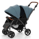 INFANS Double Stroller, Foldable Baby Tandem Stroller with Djustable Backrest Canopy Footrest