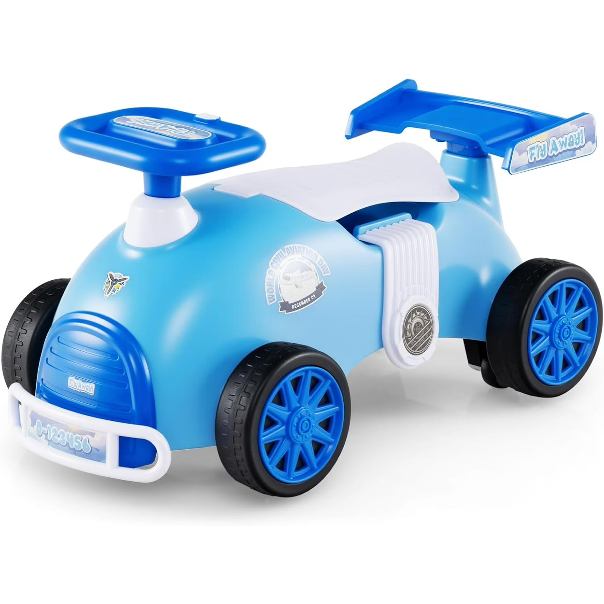 OLAKIDS Ride on Push Car with Music, Under-Seat Storage, Kids Foot-to-Floor Sliding Car for Toddler 19-36 Months