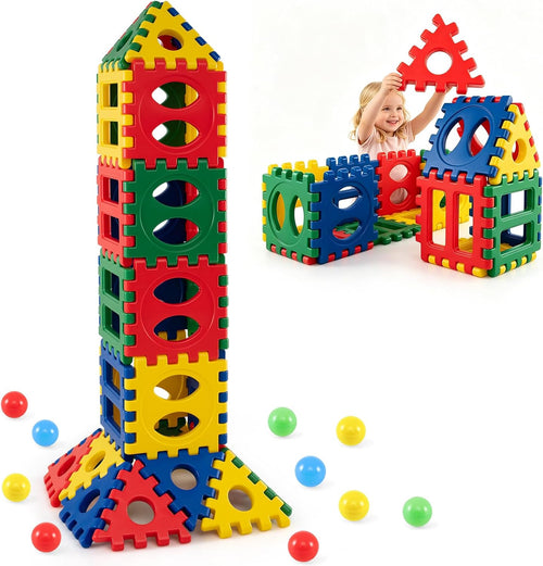 Olakids 32 Pieces Big Waffle Building Blocks for Toddlers