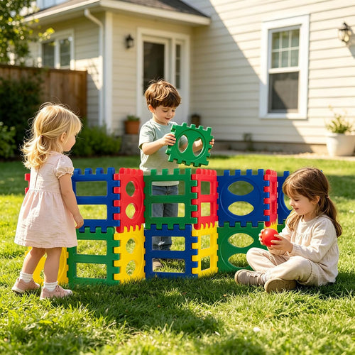 Olakids 32 Pieces Big Waffle Building Blocks for Toddlers