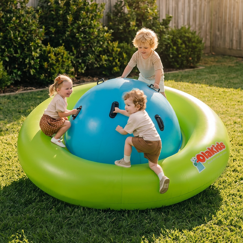 Olakids 8FT Inflatable Dome Rocker Bouncer Outdoor Kids Seesaw & Play Center