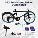 OLAKIDS 20" Kids Mountain Bike, 7 Lighting Modes, Bluetooth Music, 6 Speed, for Ages 6-14 Boys & Girls
