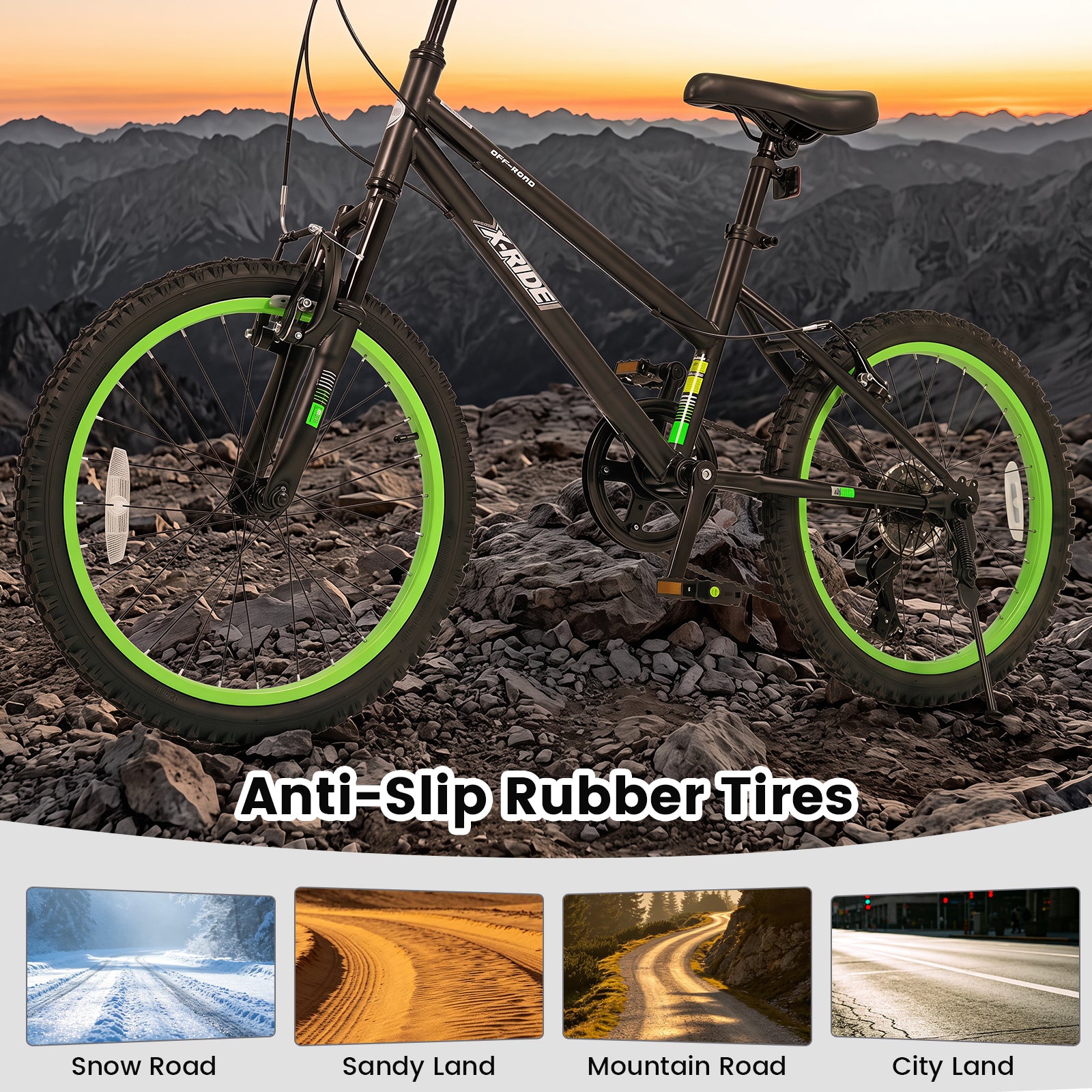 Olakids Kids Mountain Bike, 20 24 Inch Girls Boys Bicycle
