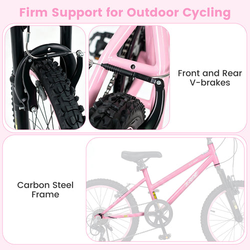 Olakids Kids Mountain Bike, 20 24 Inch Girls Boys Bicycle