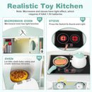 OLAKIDS Corner Kids Kitchen Playset, Toddler Wooden Pretend Cooking Set with Lights Sounds Coffee Machine Washing Dishwasher, Stove Removable Sink Storage, Simulation Play Kitchen Toy