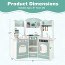 OLAKIDS Corner Kids Kitchen Playset, Toddler Wooden Pretend Cooking Set with Lights Sounds Coffee Machine Washing Dishwasher, Stove Removable Sink Storage, Simulation Play Kitchen Toy