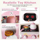 OLAKIDS Corner Kids Kitchen Playset, Toddler Wooden Pretend Cooking Set with Lights Sounds Coffee Machine Washing Dishwasher, Stove Removable Sink Storage, Simulation Play Kitchen Toy