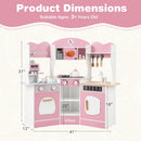 OLAKIDS Corner Kids Kitchen Playset, Toddler Wooden Pretend Cooking Set with Lights Sounds Coffee Machine Washing Dishwasher, Stove Removable Sink Storage, Simulation Play Kitchen Toy