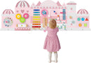 Olakids 11-in-1 Montessori Busy Board, Pink Castle Sensory Wall for Toddlers
