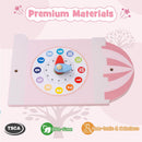 Olakids 11-in-1 Montessori Busy Board, Pink Castle Sensory Wall for Toddlers