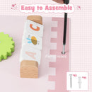 Olakids 11-in-1 Montessori Busy Board, Pink Castle Sensory Wall for Toddlers