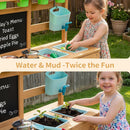 OLAKIDS Outdoor Mud Kitchen for Kids with Running Water & Accessories for Ages 3+