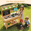 OLAKIDS Outdoor Mud Kitchen for Kids with Running Water & Accessories for Ages 3+