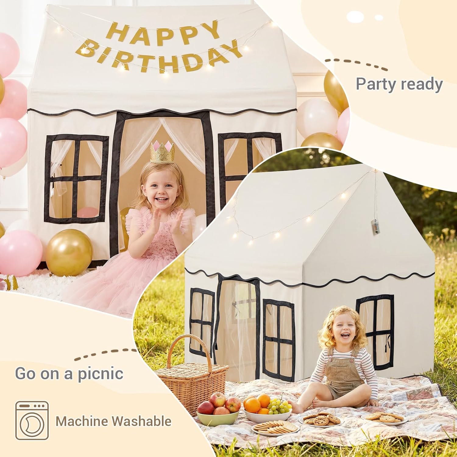 OLAKIDS Kids Play Tent Indoor Outdoor Princess Tents Castle for Toddlers