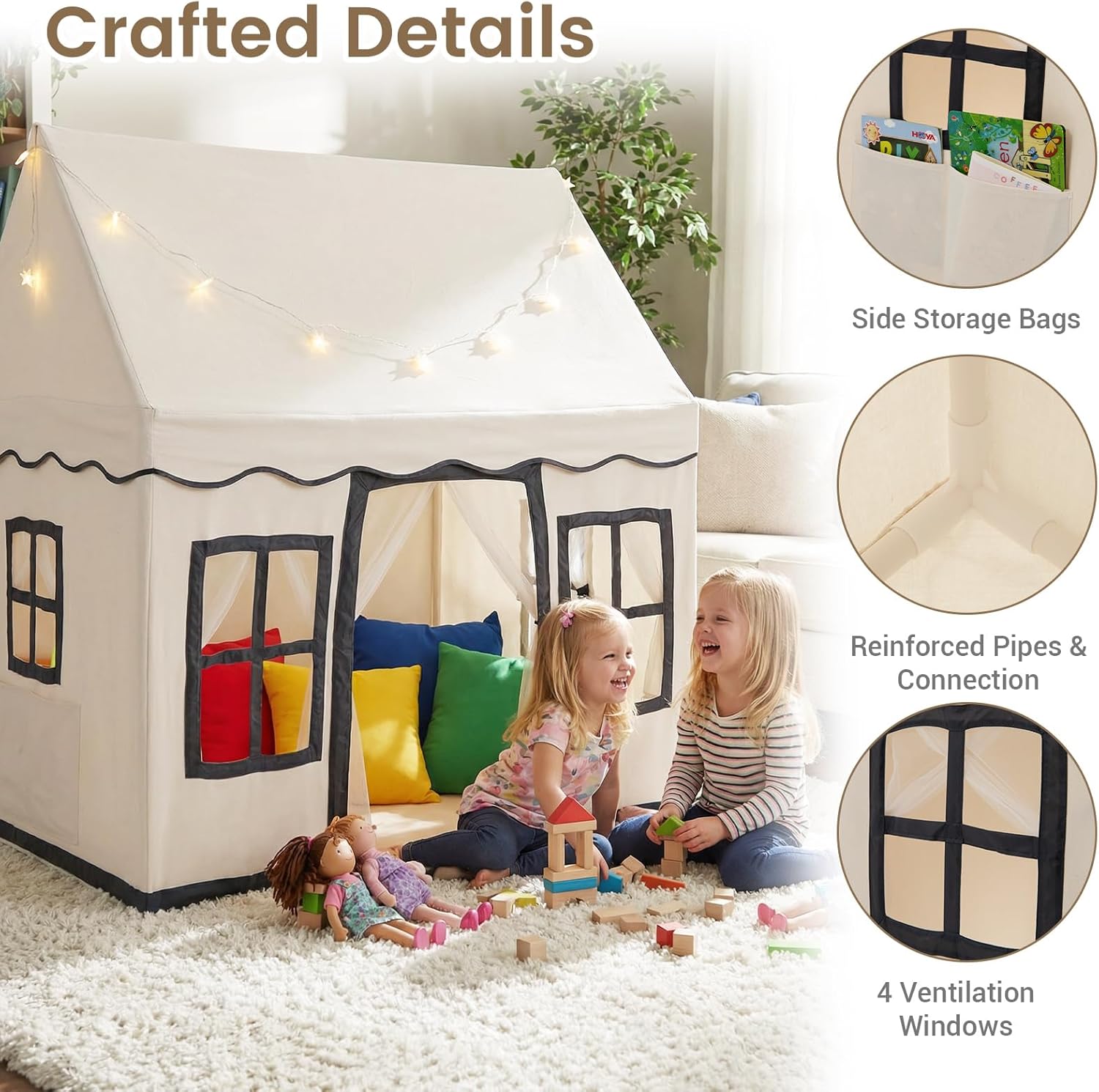 OLAKIDS Kids Play Tent Indoor Outdoor Princess Tents Castle for Toddlers