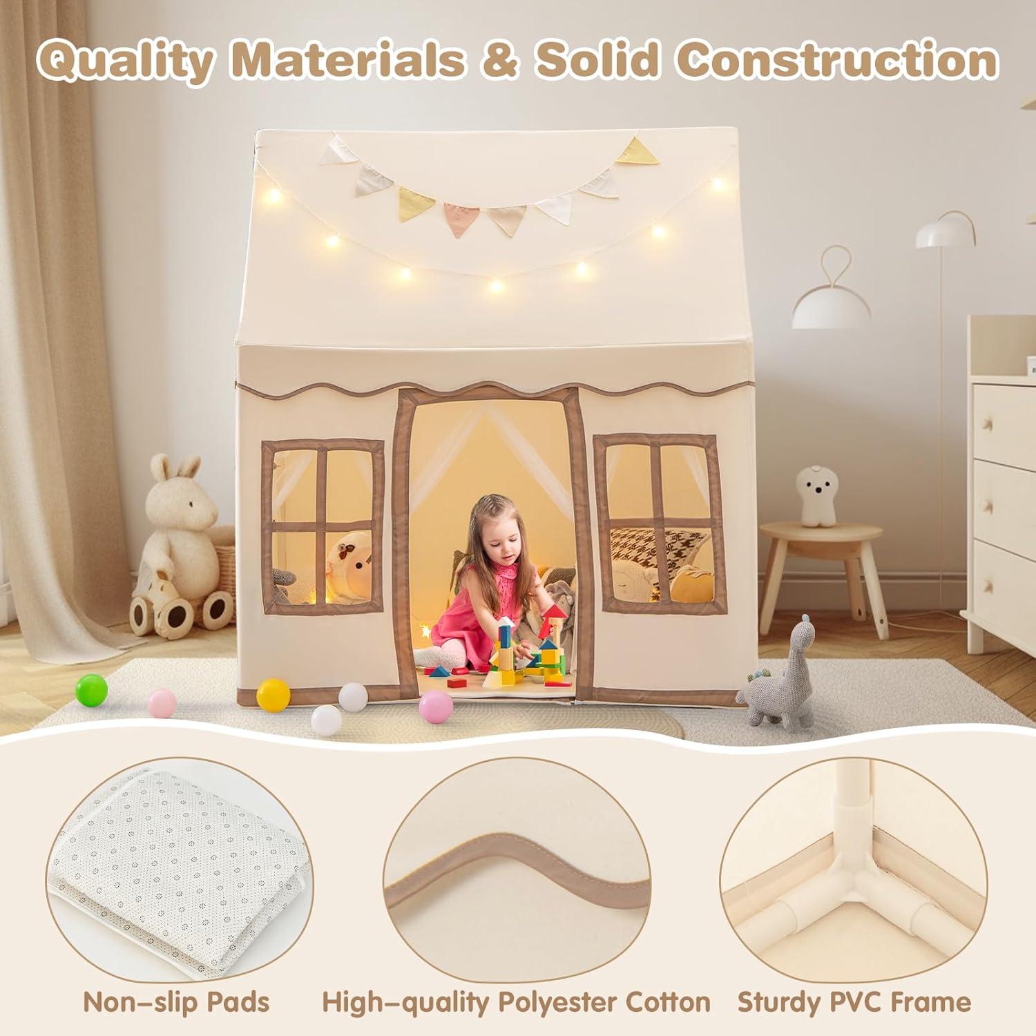 OLAKIDS Kids Play Tent Indoor Outdoor Princess Tents Castle for Toddlers