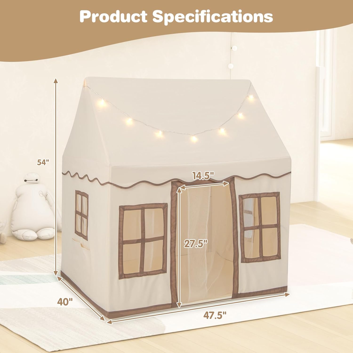 OLAKIDS Kids Play Tent Indoor Outdoor Princess Tents Castle for Toddlers